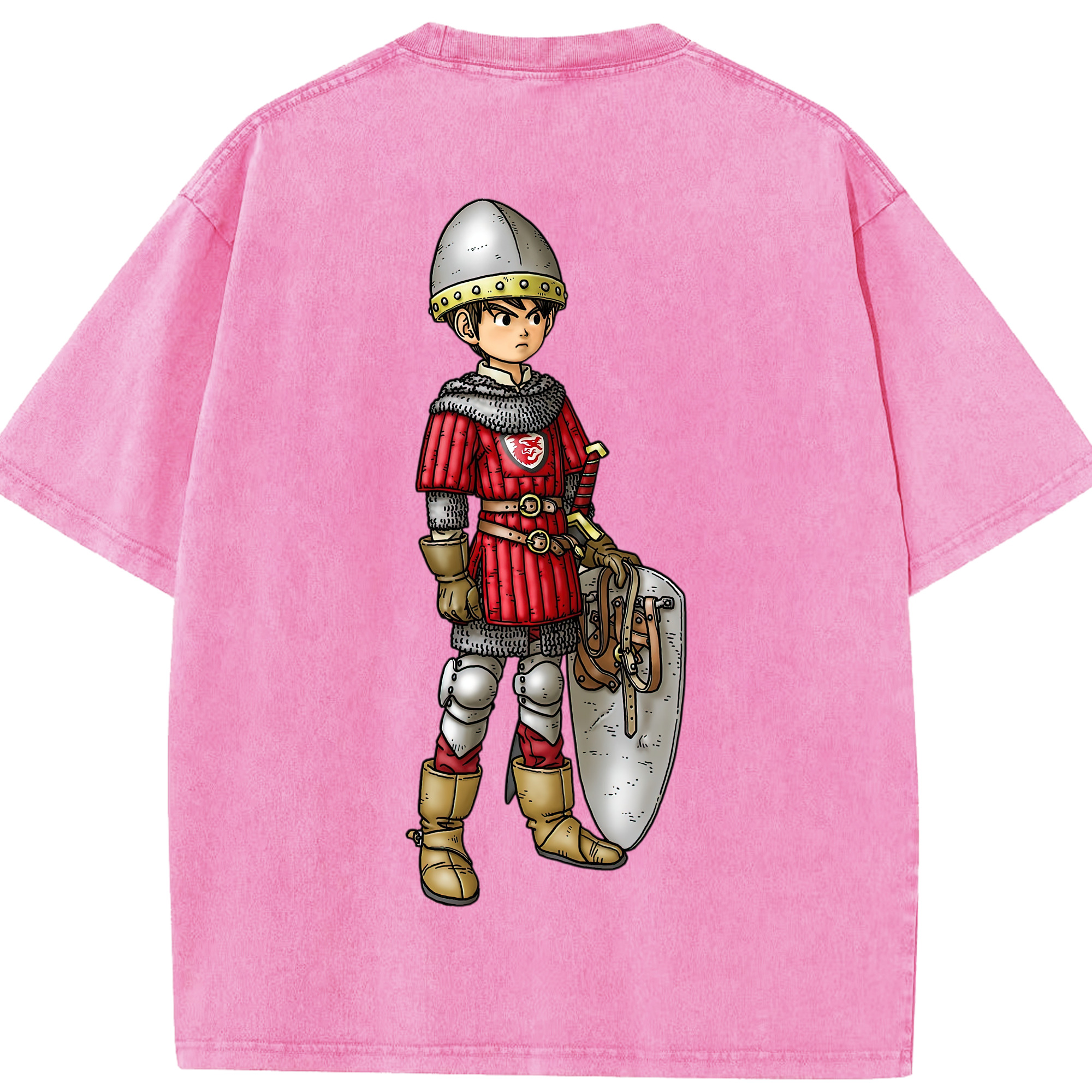 （画像用） ドラゴンクエスト Doragon Kuesuto Dragon Quest 綿100% ヴィンテージ風 半袖Tシャツ（背面プリント）